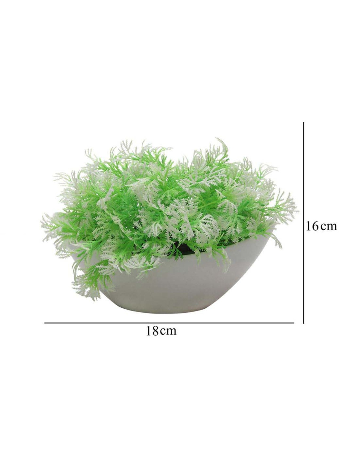 Foliyaj Green & Pink Plastic Artificial Plant With Leaves And Flowers