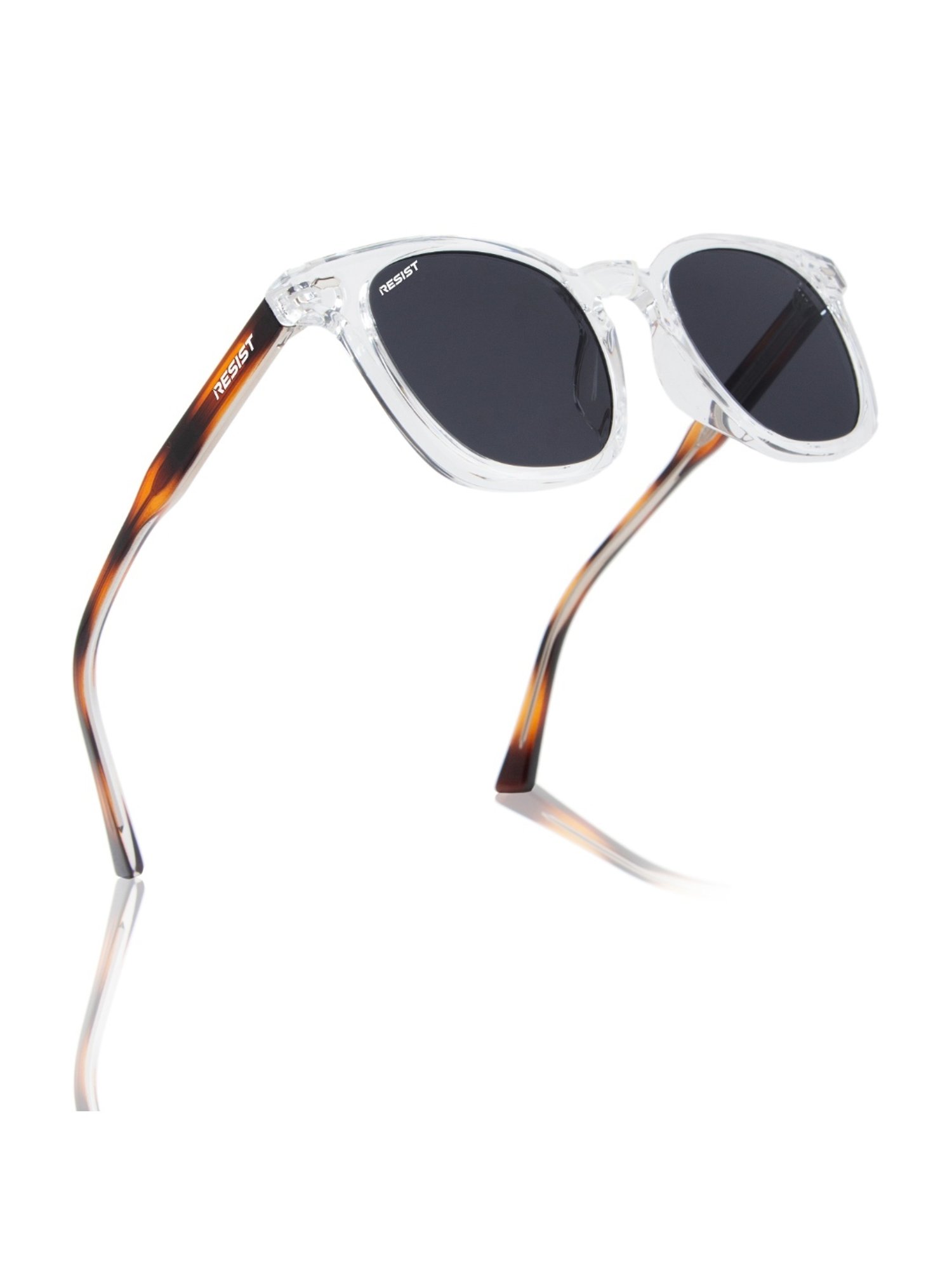 Resist Eyewear Black Wayfarer uv protected Unisex Sunglasses