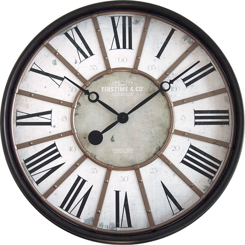 29" Roman Farmhouse Wall Clock Oil Rubbed Bronze - FirsTime & Co.