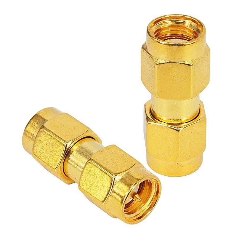 Coaxial Adapter SMA Male to RP SMA Male Female Pin Jumper Cable Connector for Audio FPV Antennas Radio Video Mobile Pack of 2