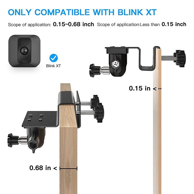 Blink Outdoor Camera Gutter Mount Bracket Weather Proof Wall Outdoor Mount for Blink XT2 AllNew Blink OutdoorIndoor Smart Security CameraNo Tools1 Pack Black
