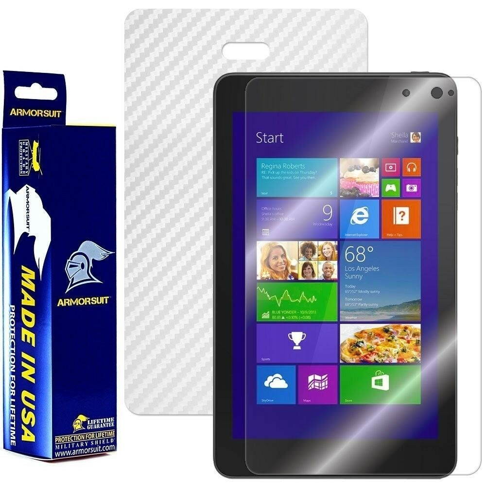 ArmorSuit MilitaryShield Dell Venue 8 Pro Screen Protector + White Carbon Skin