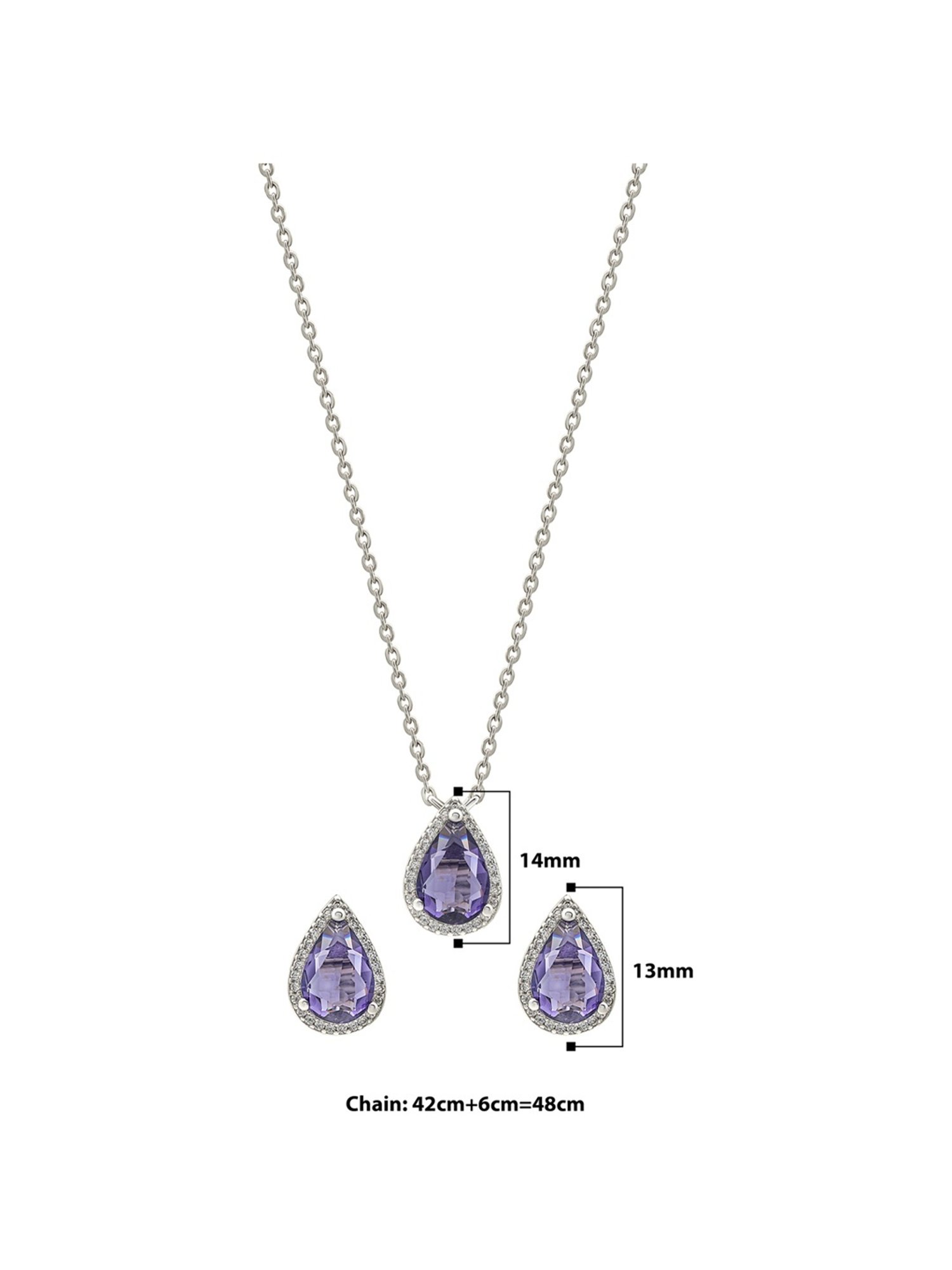 Silberry 92.5 Sterling Silver Grape Vine Necklace Set