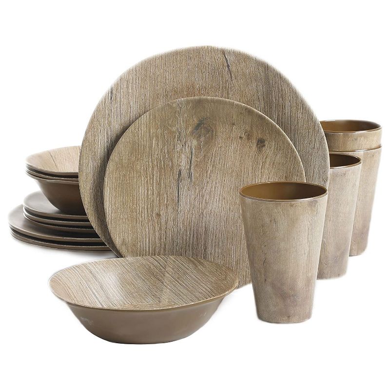 Vremi 16 Piece Multicolor Porcelain Dinnerware Set with 4 Dinner Plates, 4 Dessert Plates, 4 Salad/Soup Bowls, & 4 Coffee/Tea Mugs