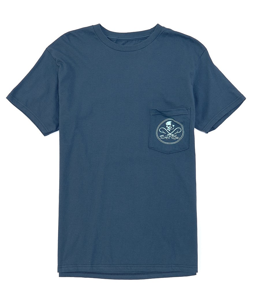 Salt Life Skull And Hooks Screen Print Short-Sleeve Pocket Tee