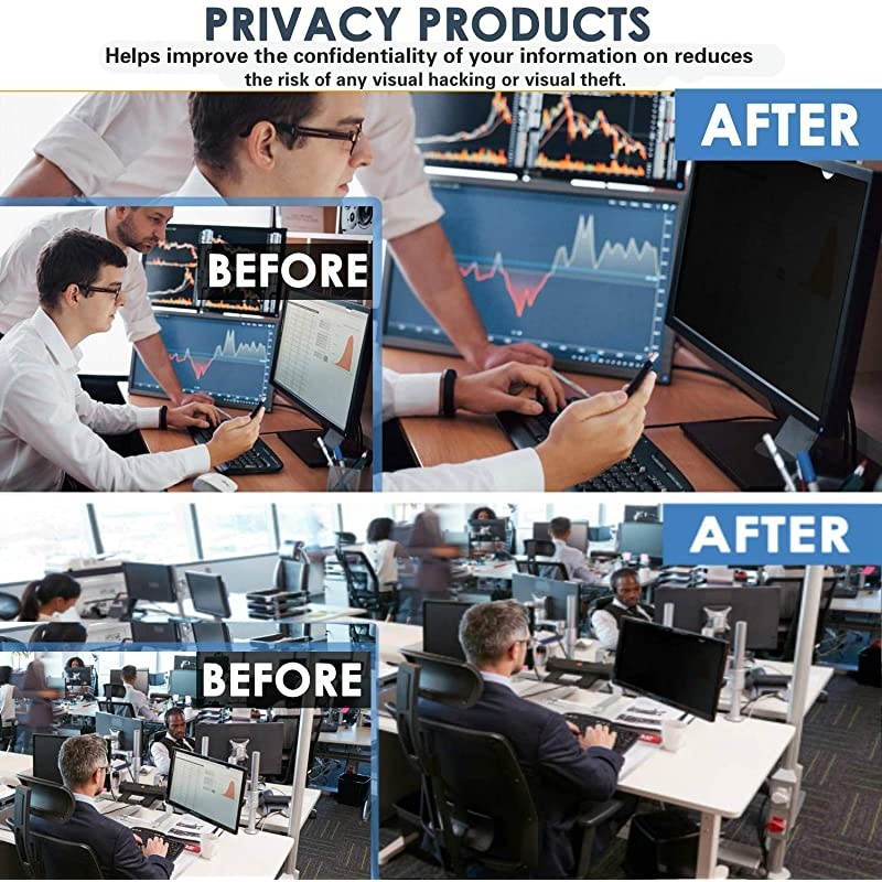 22 inches Computer Privacy Screen Filter AntiSpy AntiGlare Screen Protector Film Compatible 22 Widescreen Computer Monitor with Aspect Ratio 1610 WxH474mm x 296mm