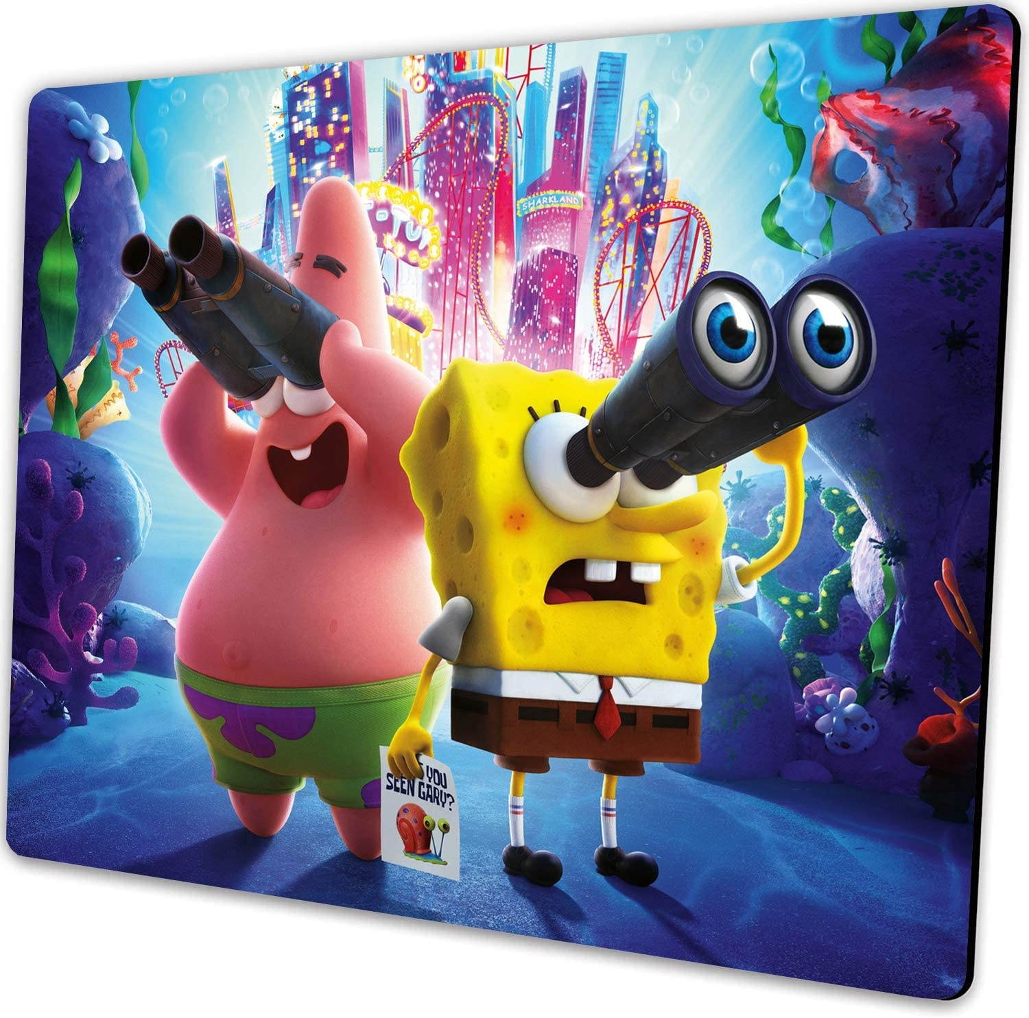 Anyijmo Spongebob Mouse Pad with Stitched Edge Premium-Textured Mouse Mat Waterproof Non-Slip Rubber Base Mousepad for Laptop Computer PC Office 9.5&times;7.9&times;0.12 inches