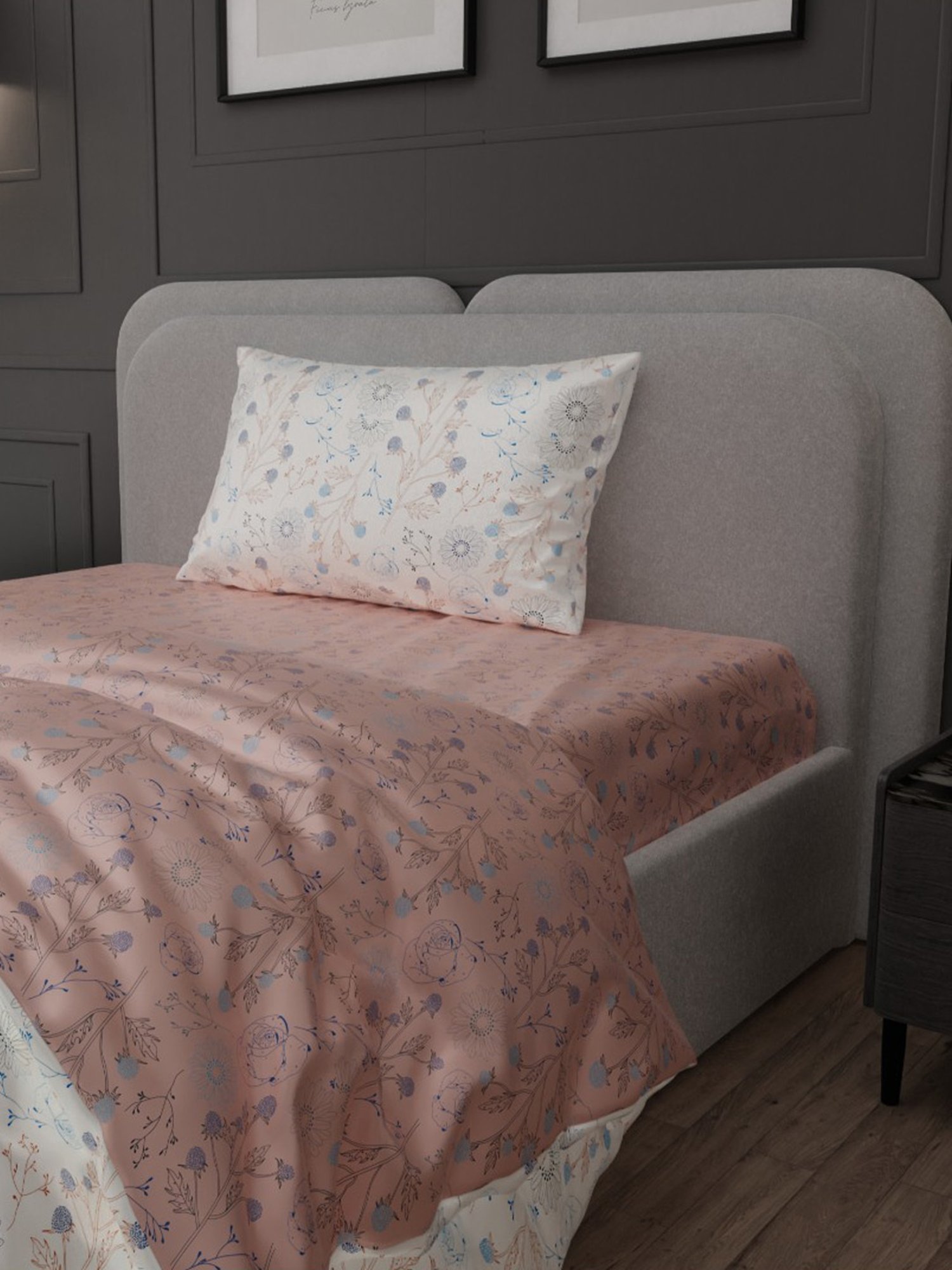 Stoa Paris Elegance Peach Polyester 300 TC Single Comforter