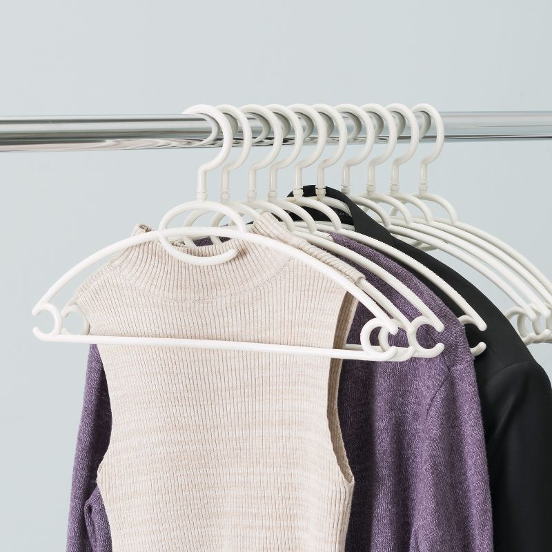 Home Basics Plastic Hanger, (Pack of 10), White
