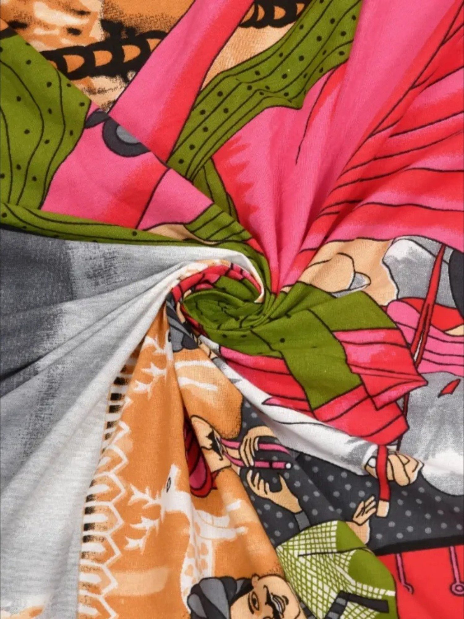 Living Roots Abstract Pink 240 TC Cotton Bedsheet with 2 Pillow Covers