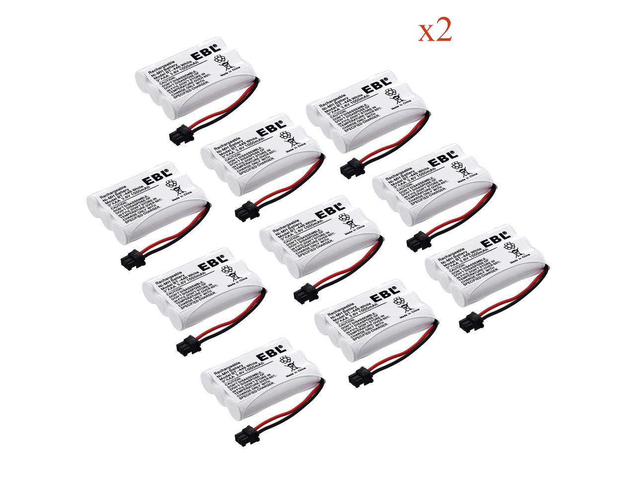 EBL 20 Pack Cordless Phone Battery BT-446 1000mAh 3.6V Ni-MH Replacement Battery for Uniden BT-446 BT446, BP-446 BP446, BT-1005 BT1005, TRU8885, TRU8885-2