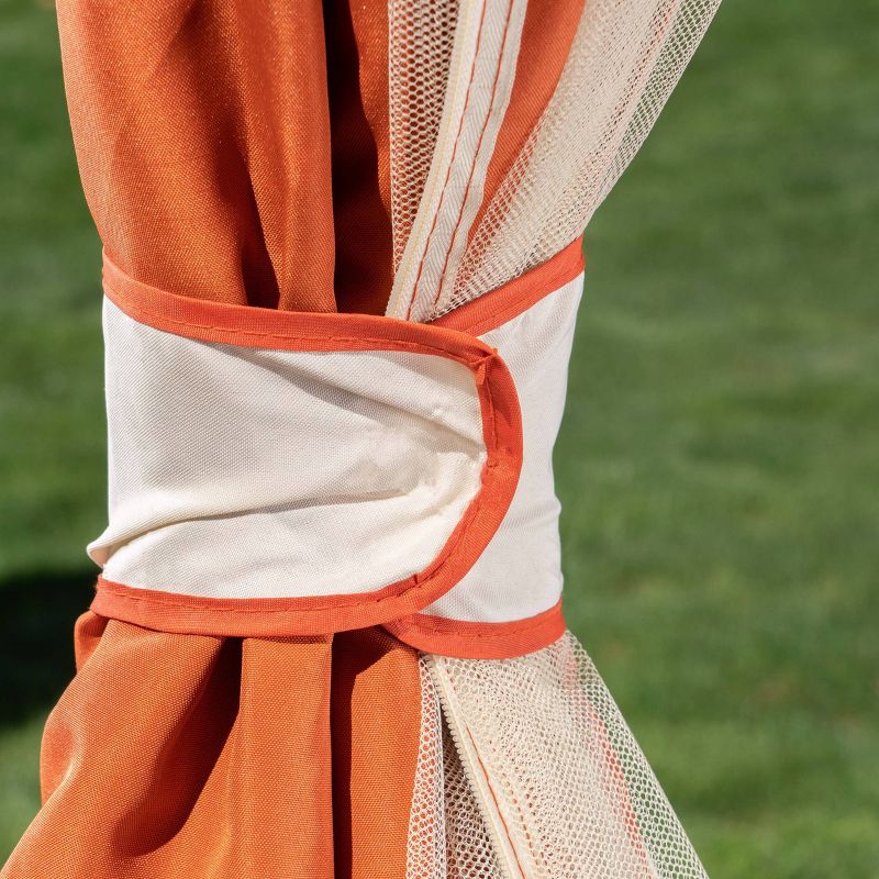 Gravina 12' by 10' Steel Gazebo - Dark Gray/Rust Orange - Christopher Knight Home