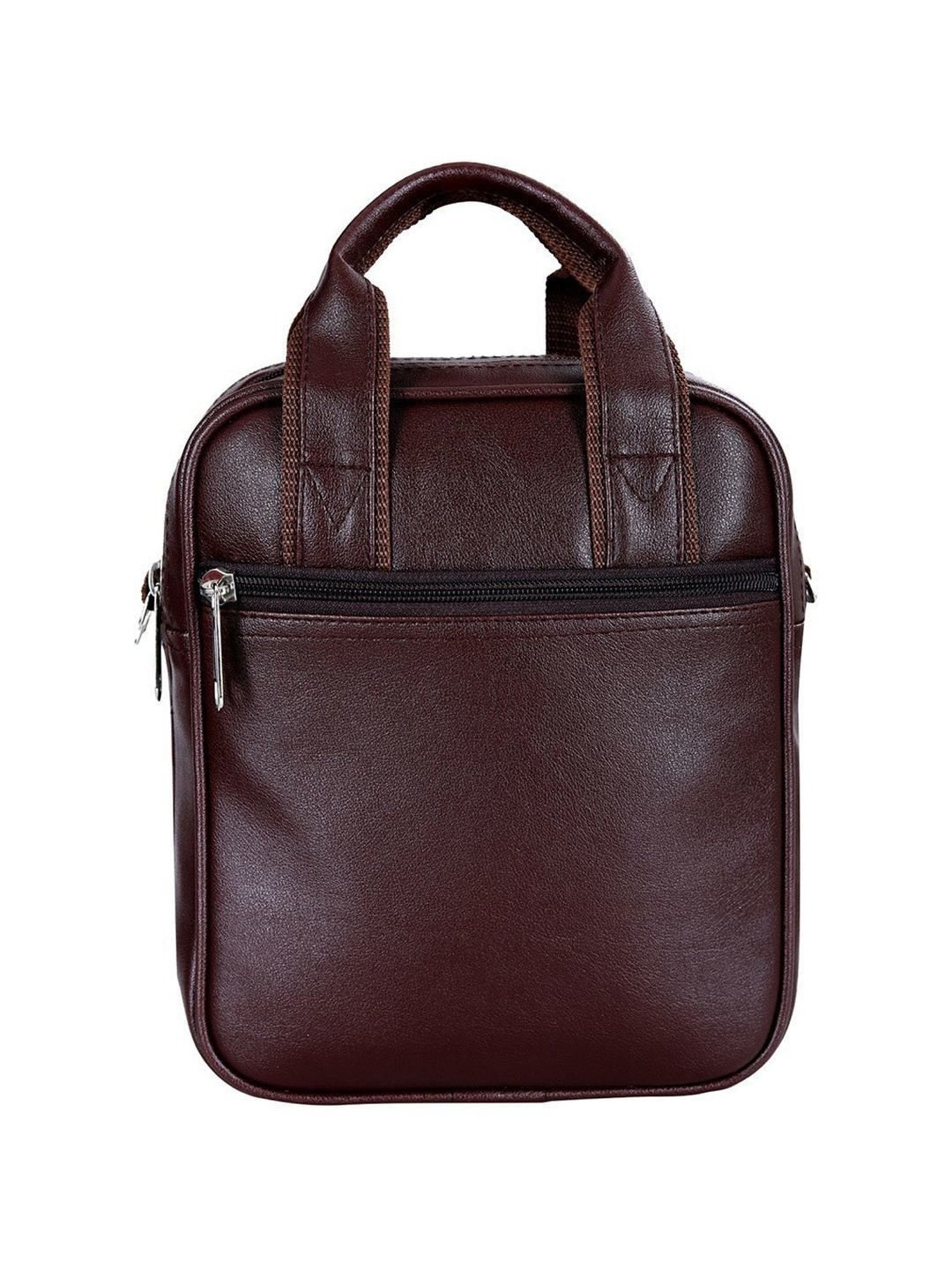 Leather World Brown Solid Medium Cross Body Bag