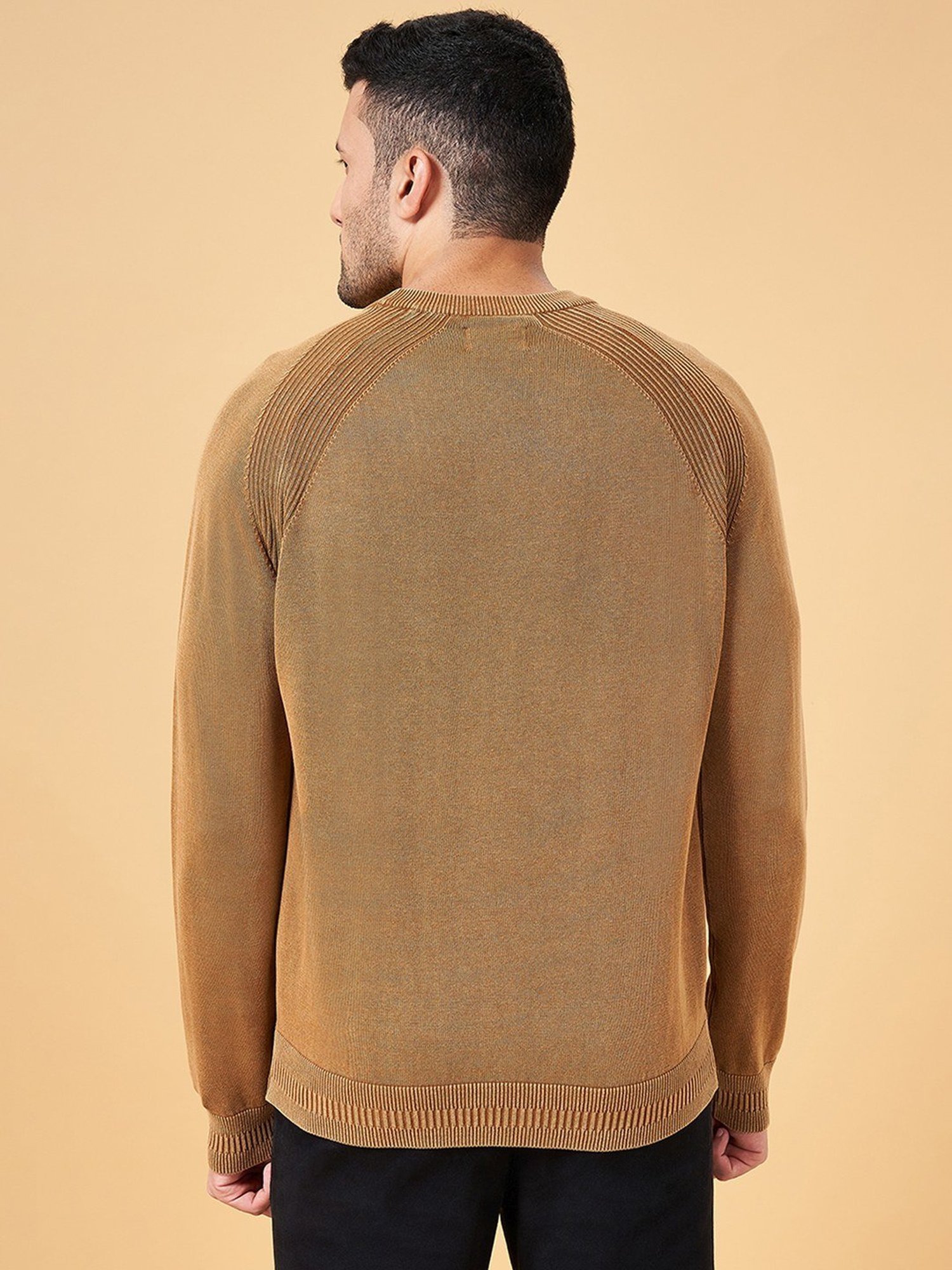 Byford by Pantaloons Khaki Cotton Slim Fit Sweater