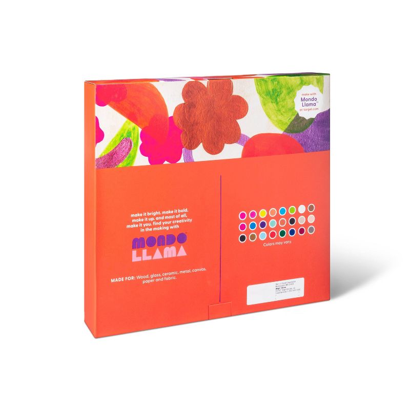 24ct Acrylic Paint Set Metallic, Neon, & Glitter - Mondo Llama™