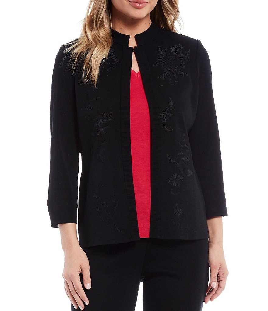 Ming Wang Bracelet Sleeve Embroidery Mandarin Jacket