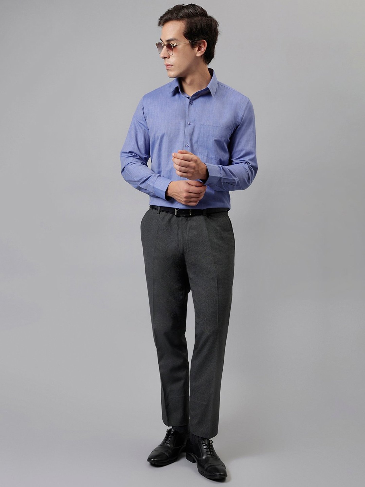 English Navy Blue Slim Fit Shirt