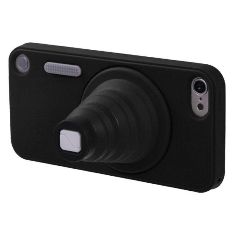MYBAT For Apple iPod Touch 5th Gen/6th Gen Black Camera Style Gel Rubber Case w/stand