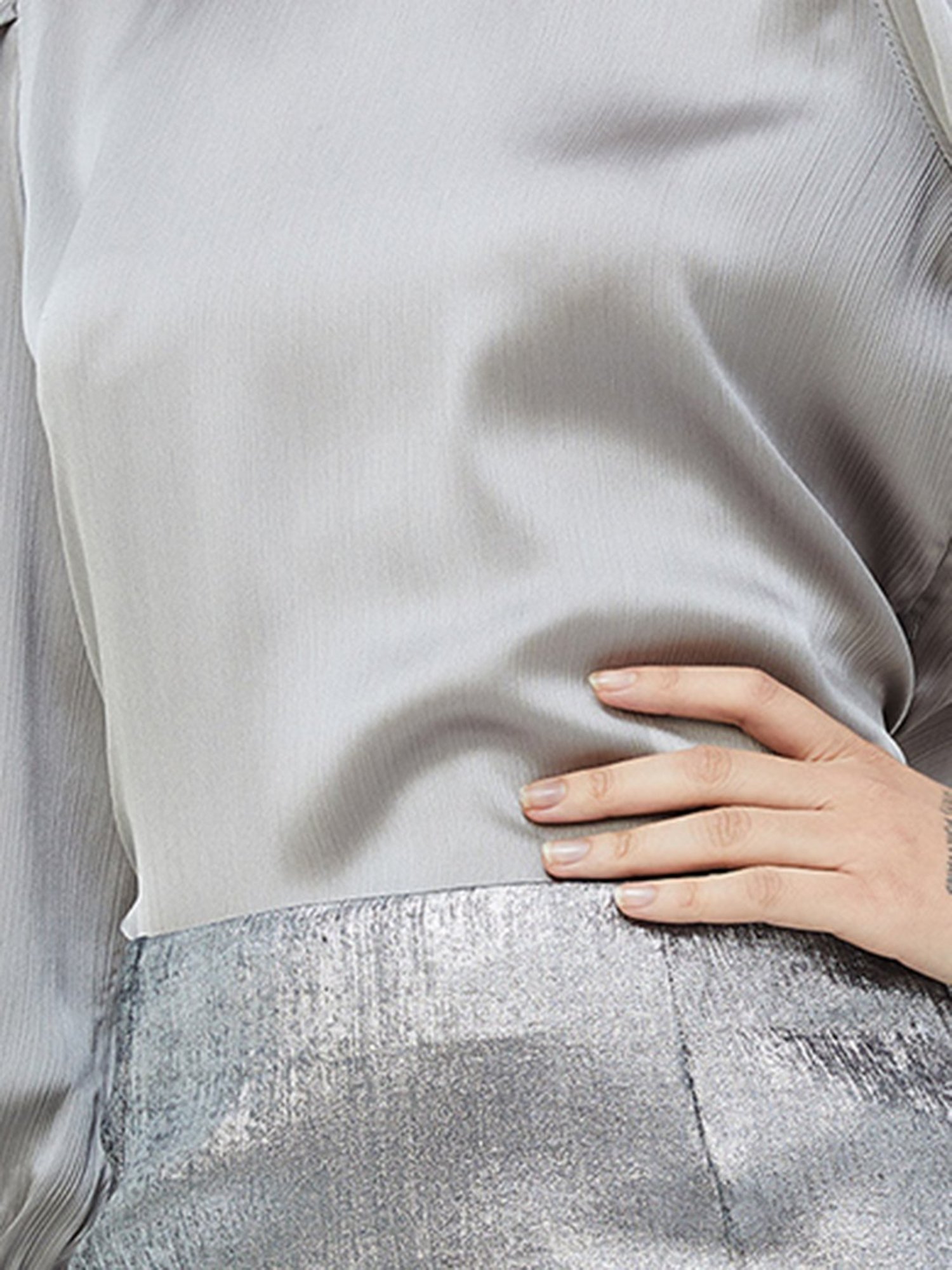 Code by Lifestyle Light Grey Regular Fit Top