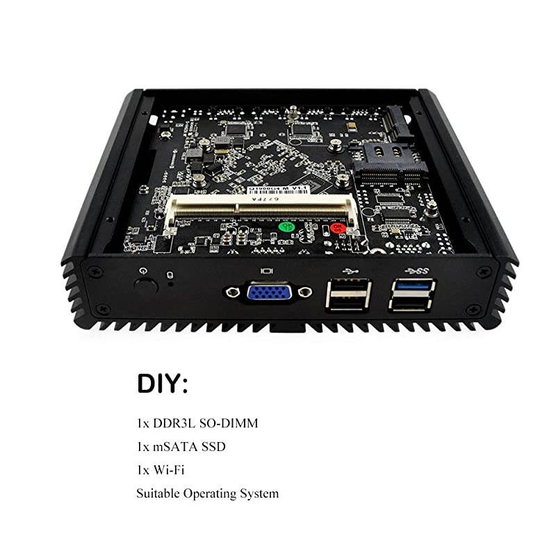 LAN Mini PC with Intel celeron Processor j1900 onboard, GB RAM 6GB SSD, VGA Mini PC Support OPNsense