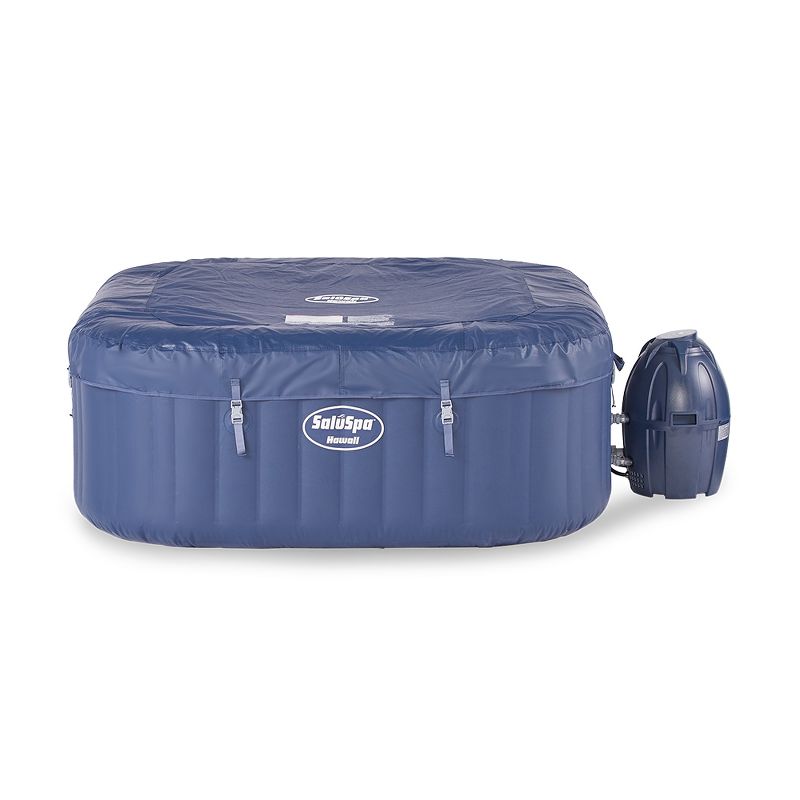 Bestway 60022E SaluSpa Hawaii 71-Inch x 26-Inch 6 Person Outdoor Inflatable Hot Tub Spa with Air Jets,  Pump, 2 Filter Cartridges, and Tub Cover, Navy