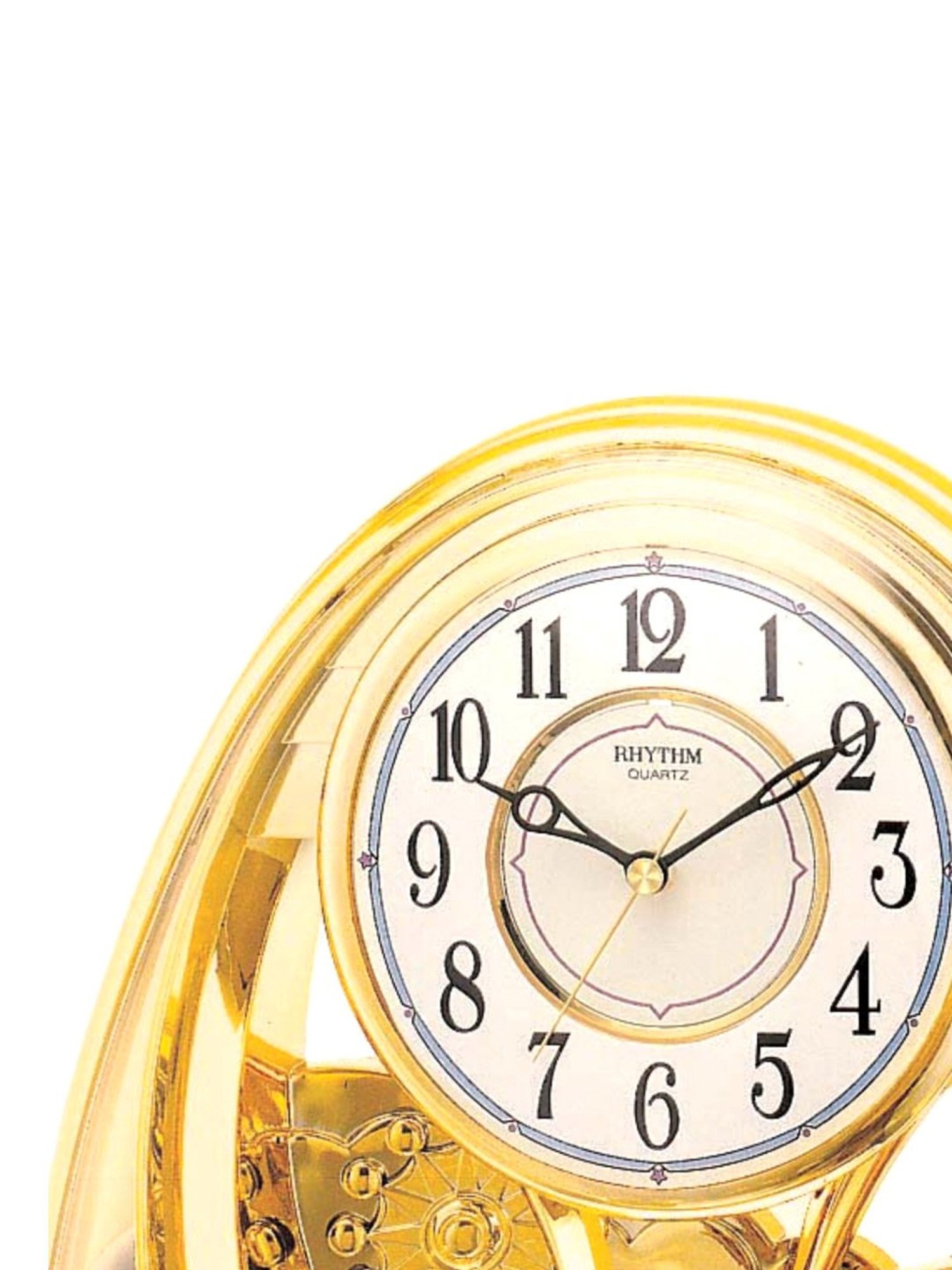 RHYTHM Gold Plastic Beautiful Plastic Contemporary Motion Table Clock