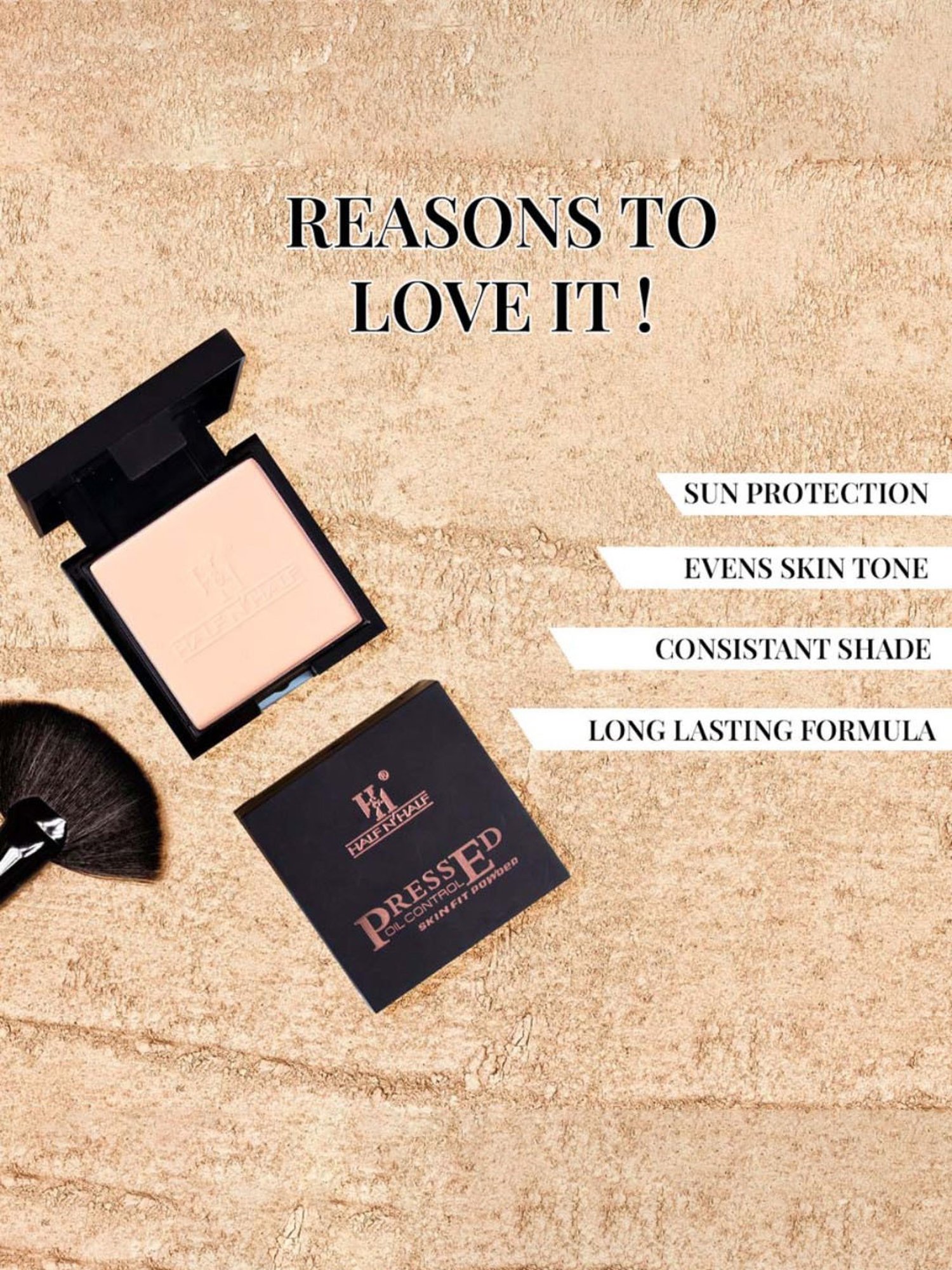 Half N Half Pressed Oil Control Skin Fit Powder Natural - 20 gm