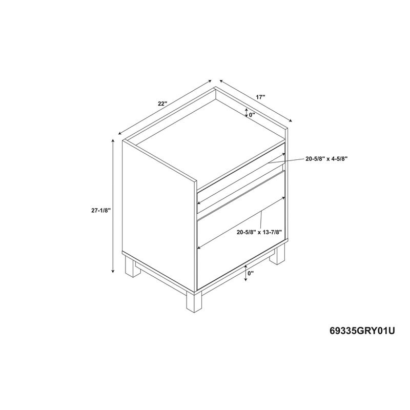 Union & Scale 2-Drawer Ver File Cab, Mobile/Ped, Let/Leg, 21 UN56949
