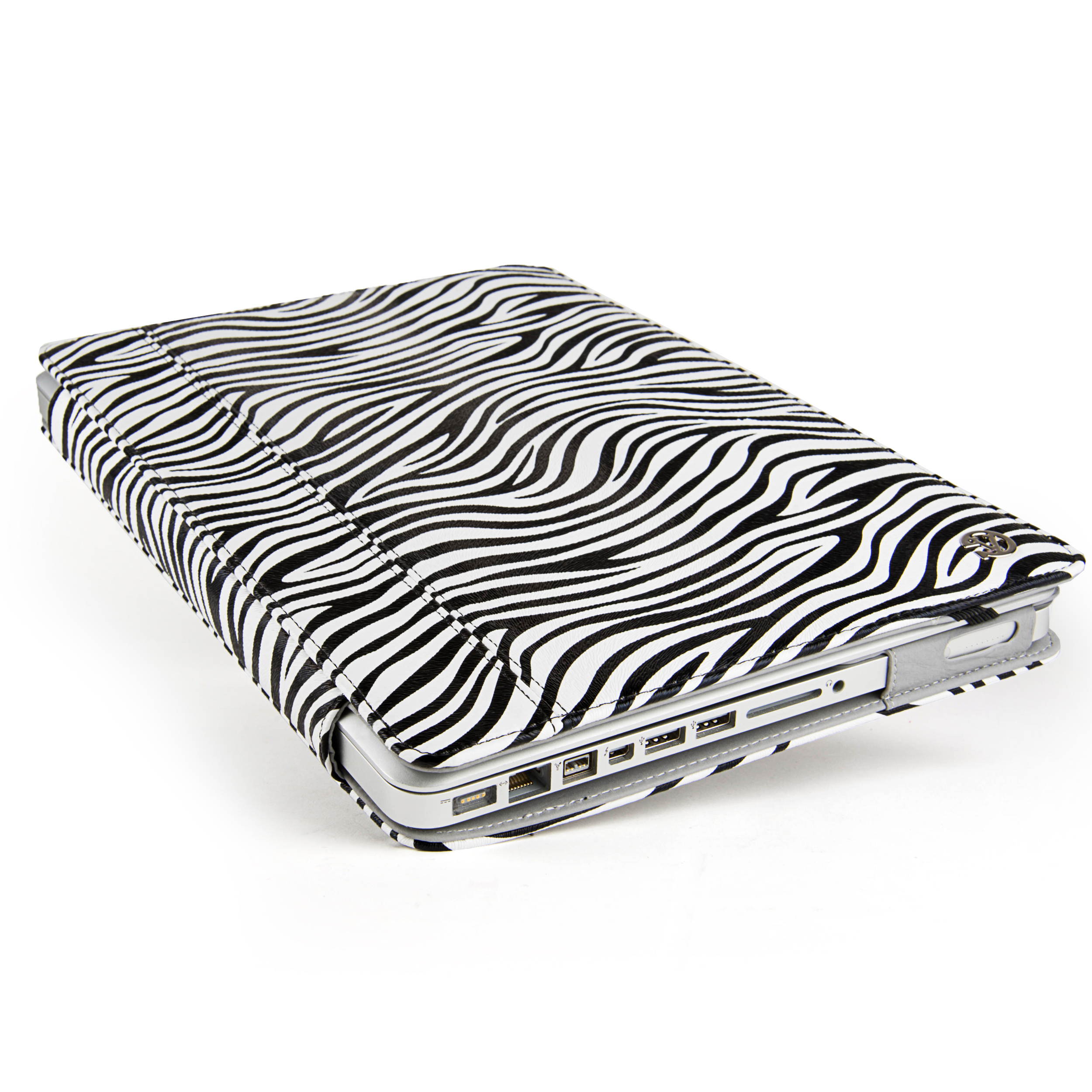 Black/White Zebra VanGoddy Mary Portfolio Case for 13in MacBook Pro