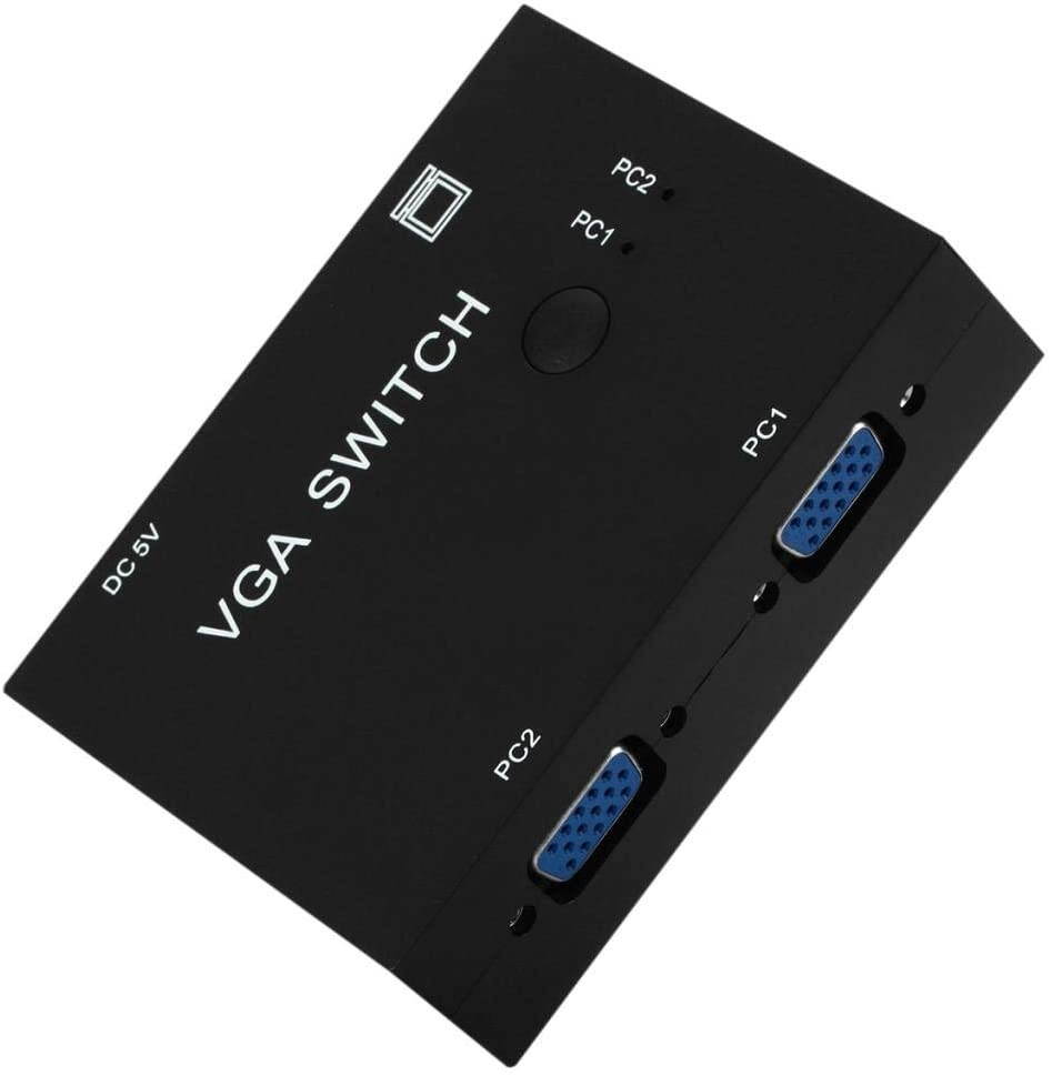 MagiDeal 2 Port VGA Switch Box 2-in 1-Out Vedio Selector Adapter for LCD TV Monitor