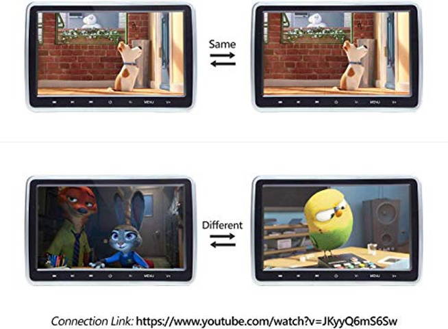 2021 Headrest DVD Player Car DVD Player 10.1'' Dual Car DVD Players with 2 Headphones Eonon C1100A for Kids Support Same/Different Video Playing/AV Out & in HDMI USB SD Port Touch Button.