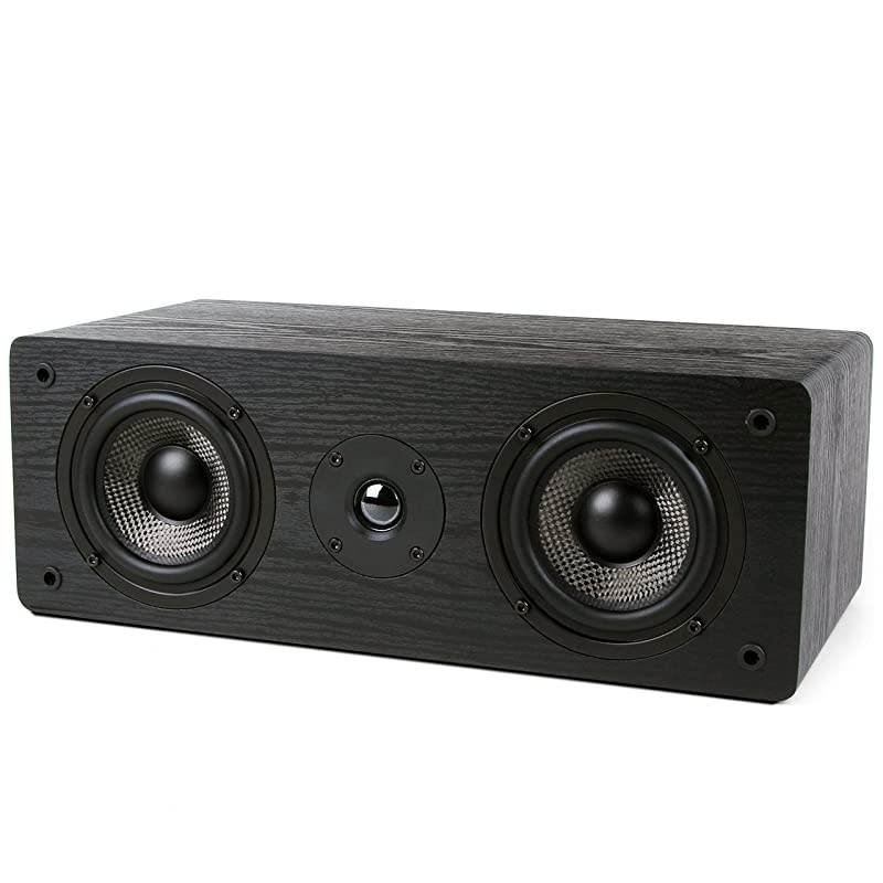 MB42-C Center Channel Speaker with Dual 4-Inch Carbon Fiber Woofer and Silk Dome Tweeter (Black, Each)