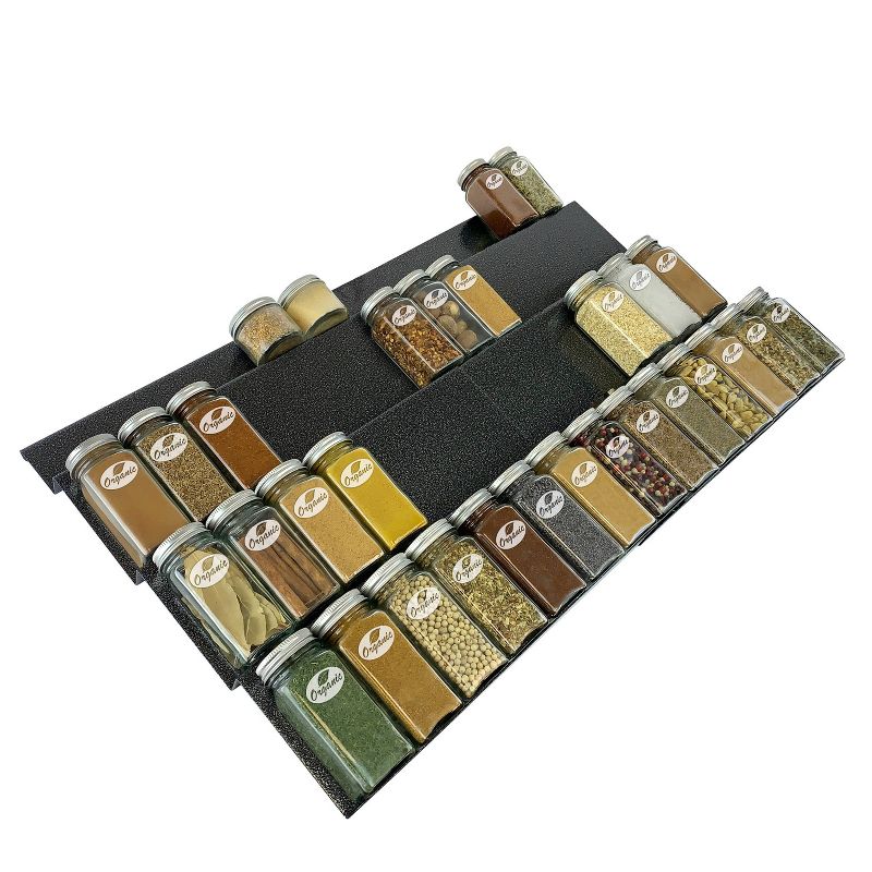 Lynk Professional Expandable 4 Tier Heavy Gauge Steel Drawer Spice Rack Tray Organizer