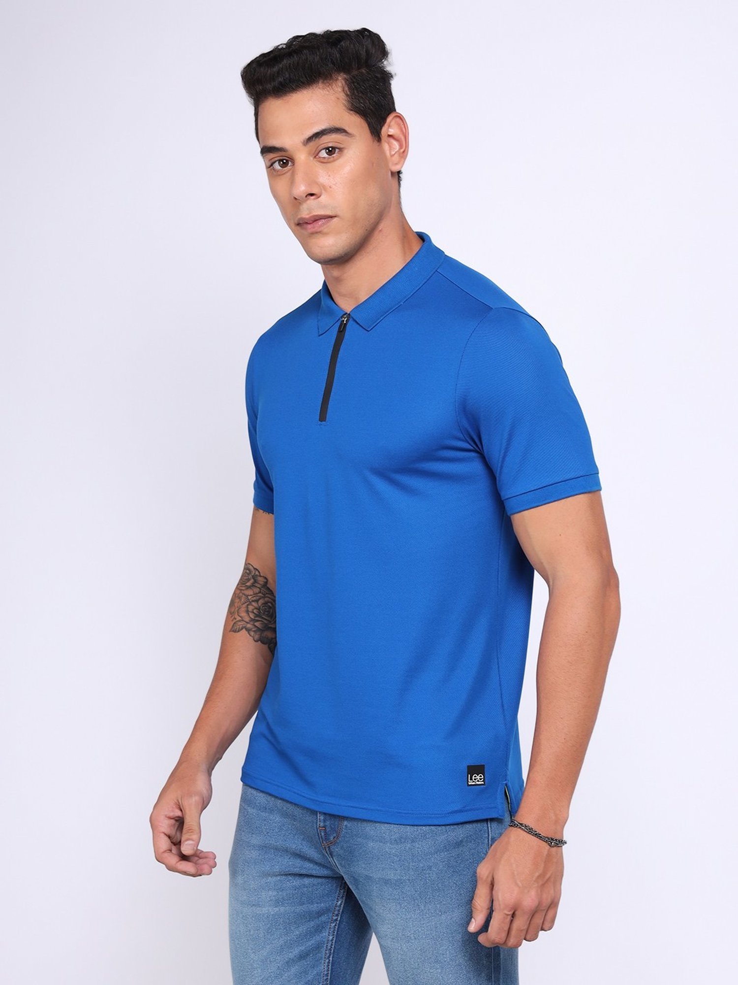 Lee Blue Slim Fit Polo T-Shirt