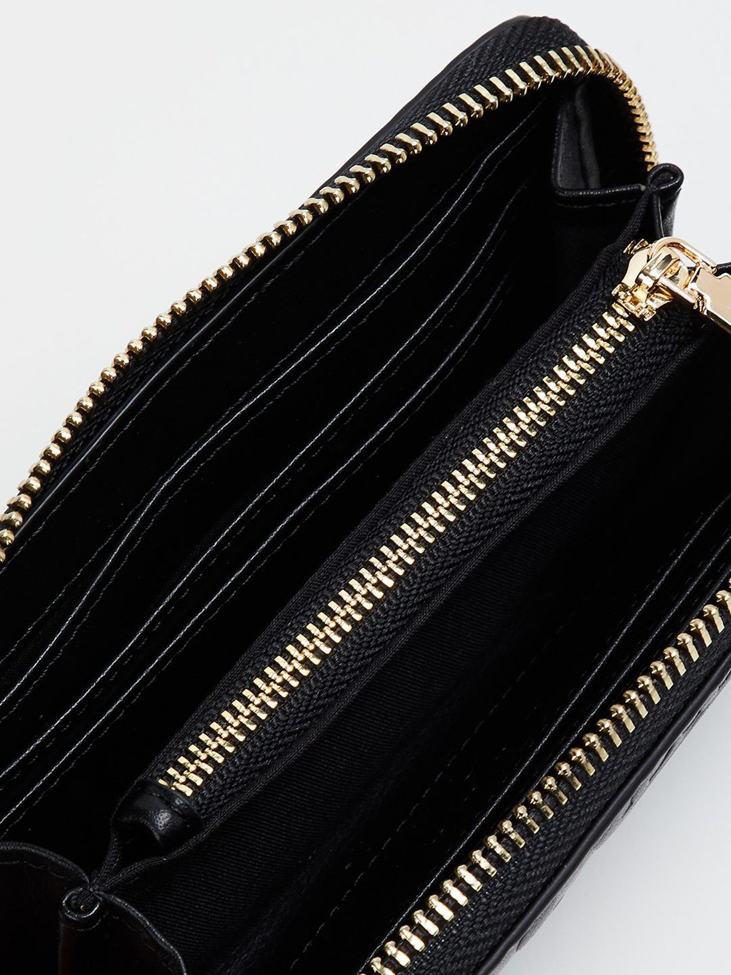 Elle Black Textured Zip Around Wallet for Women