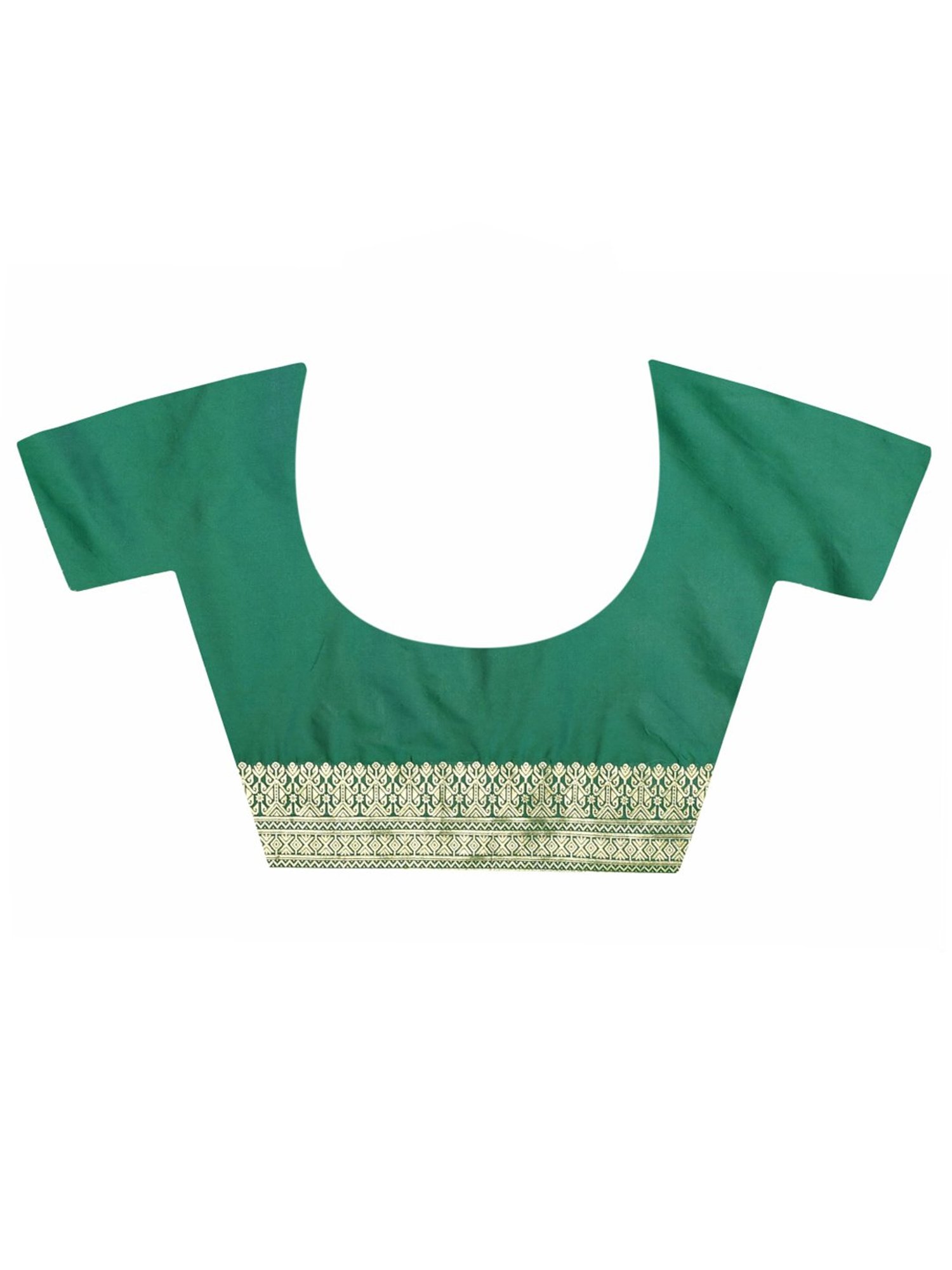 Elora Green Silk Woven Saree With Unstitched Blouse