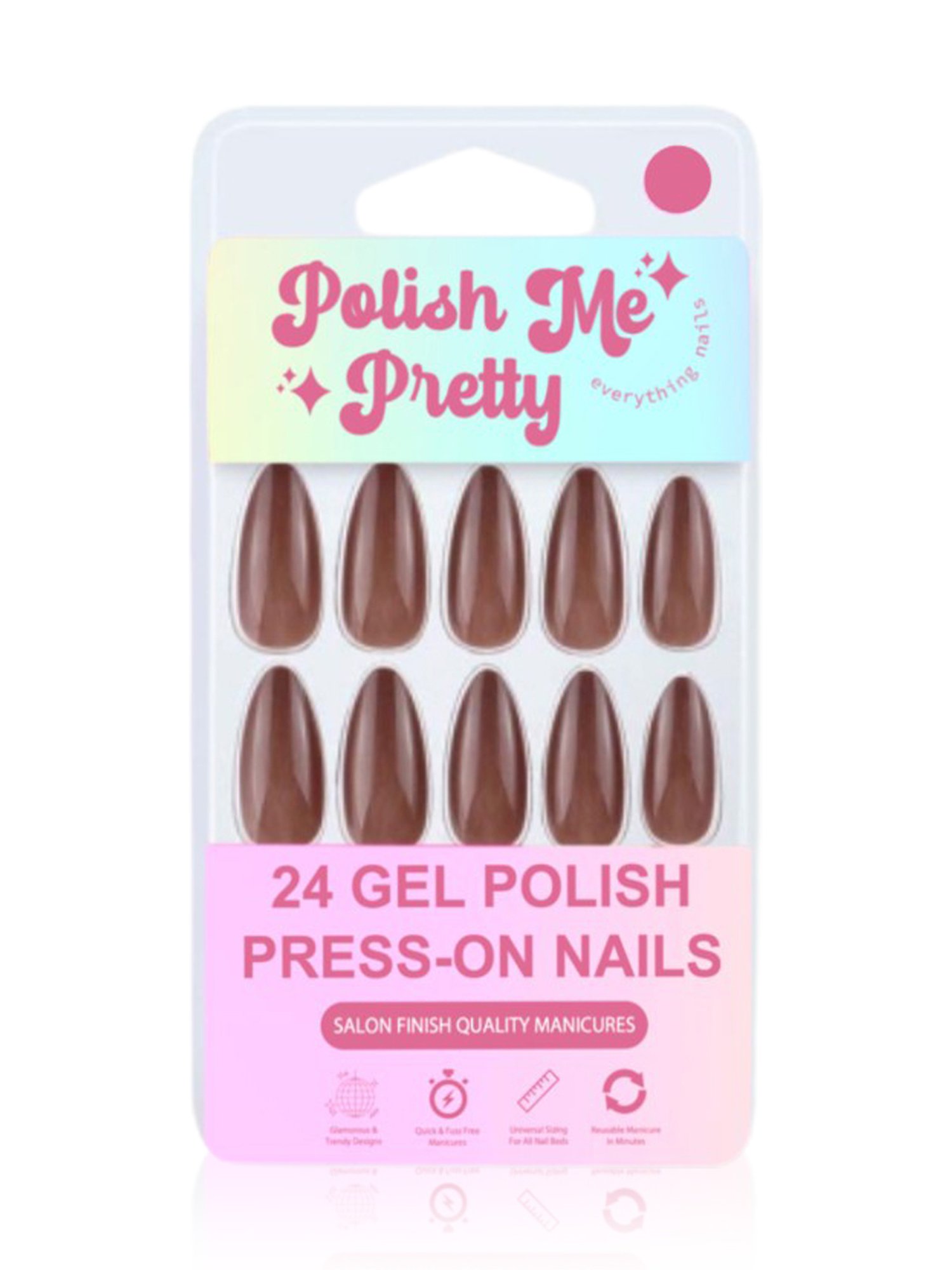 Polish Me Pretty Gel Polish Press-On Nails Maple Syrup - Set of 24