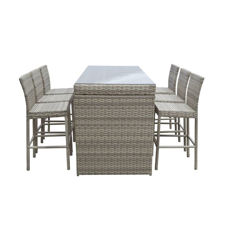 Fairmont 7pc Patio Dining Set - Gray - TK Classics