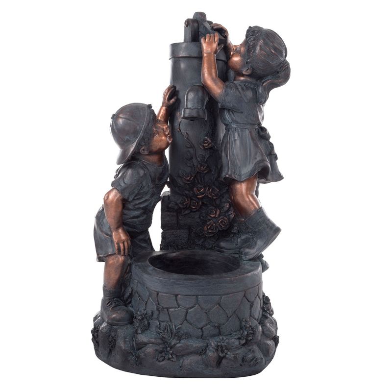 14.6" x 15.5" x 28" Outdoor Fountain - Brown - Pure Garden