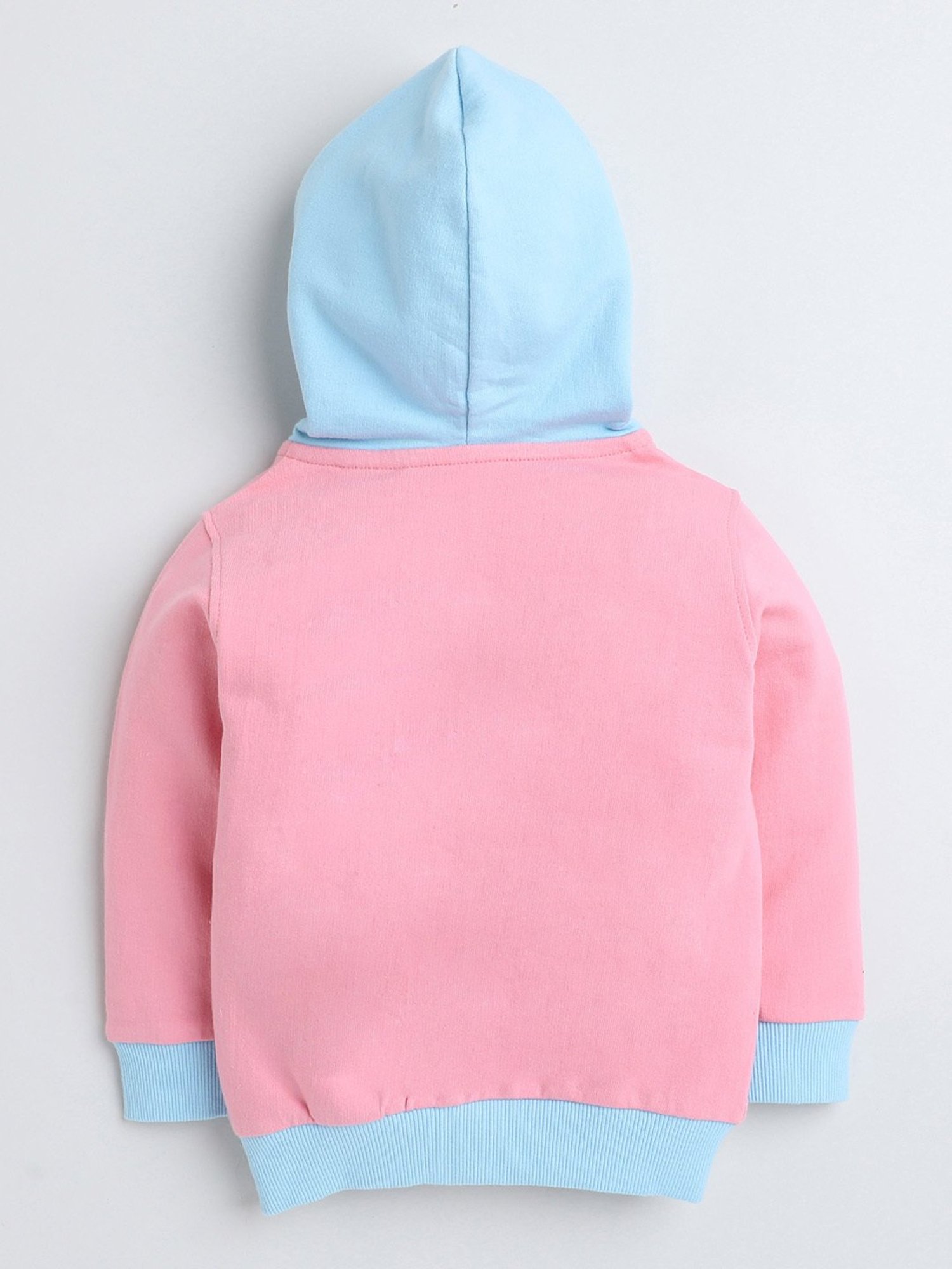 Bumzee Kids Pink & Sky Blue Printed Full Sleeves Sweatshirt