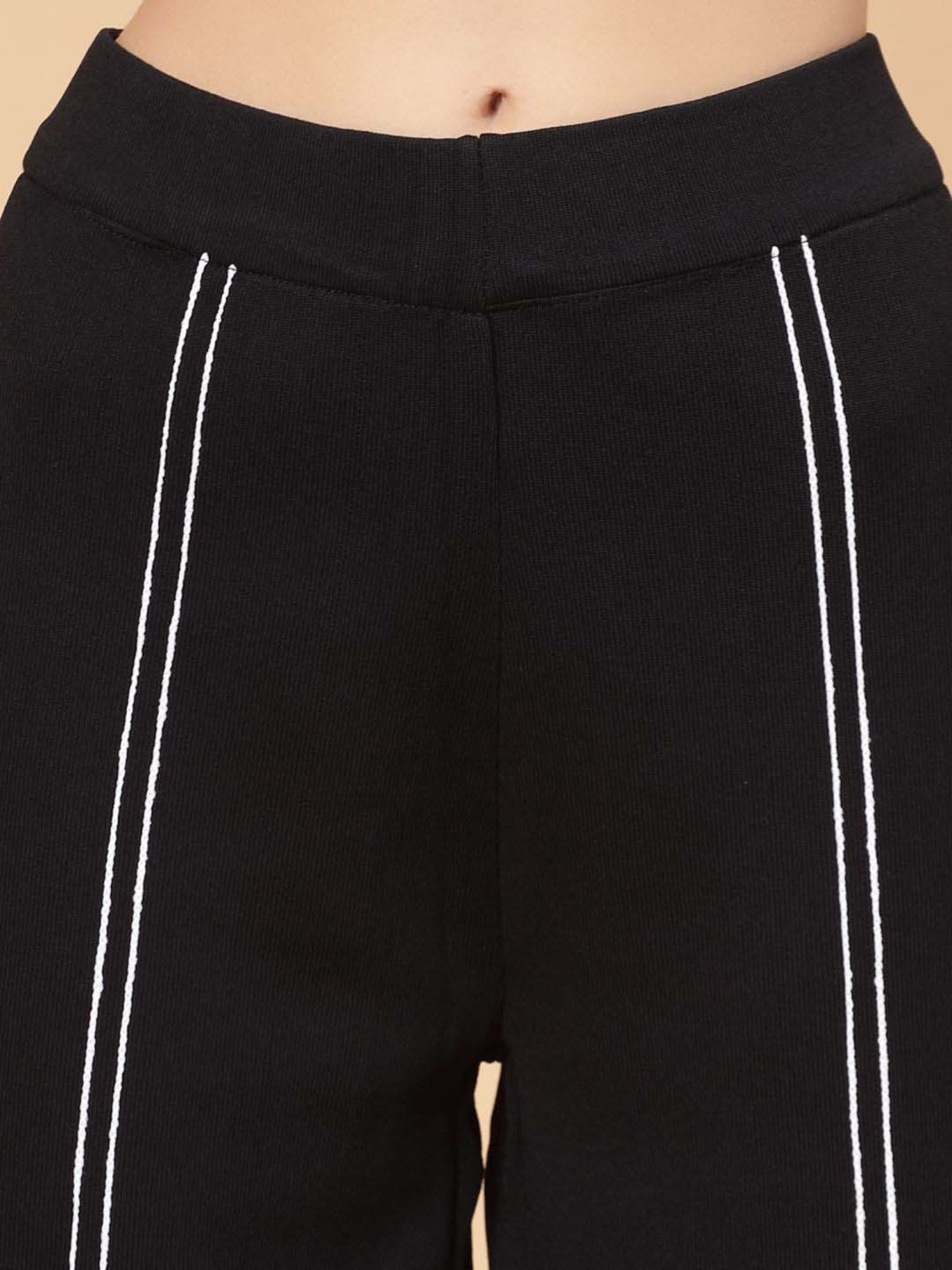 Mafadeny Black Striped T-Shirt Pants Set