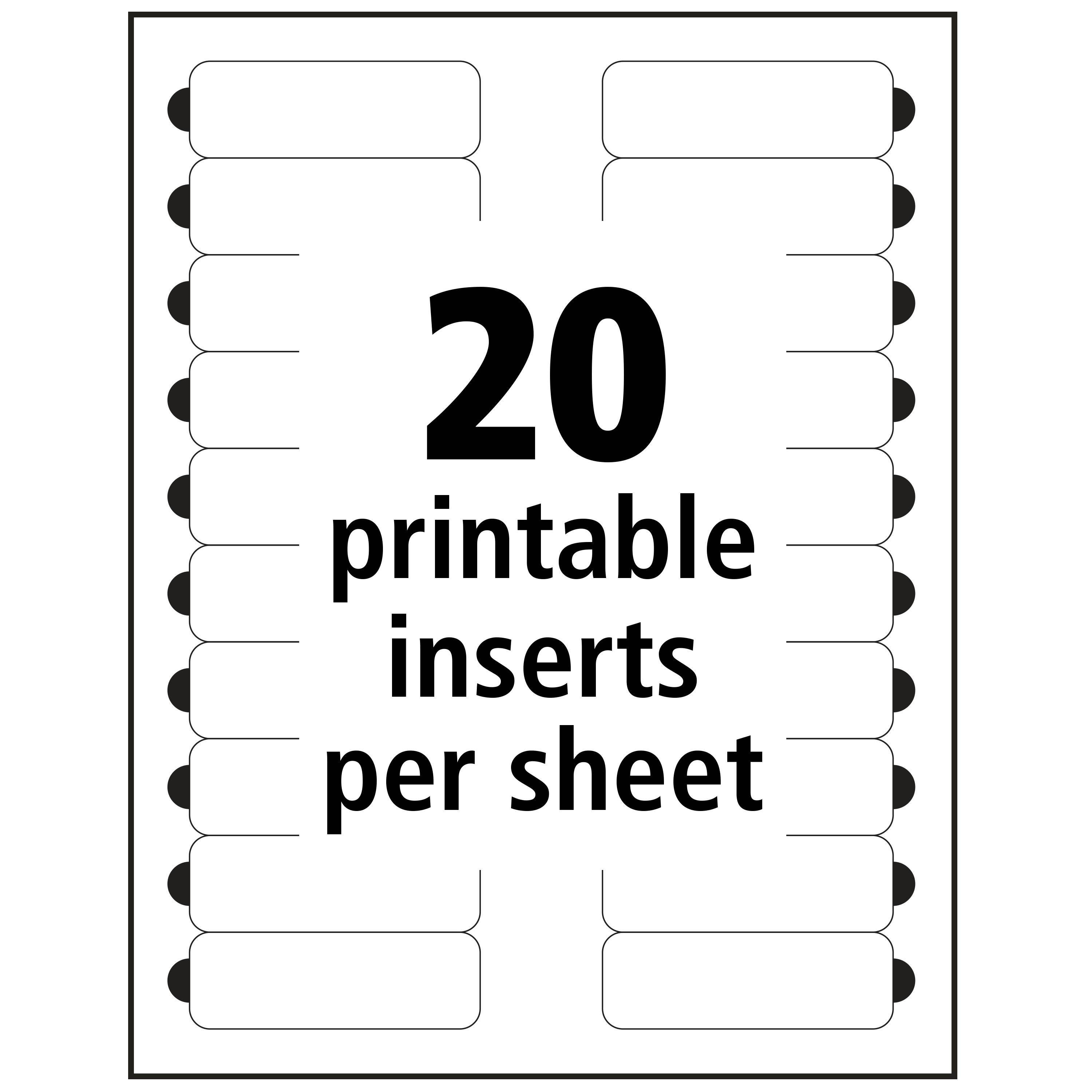 The Mighty Badge Printable Insert Sheets, 100 Clear Inserts, Laser