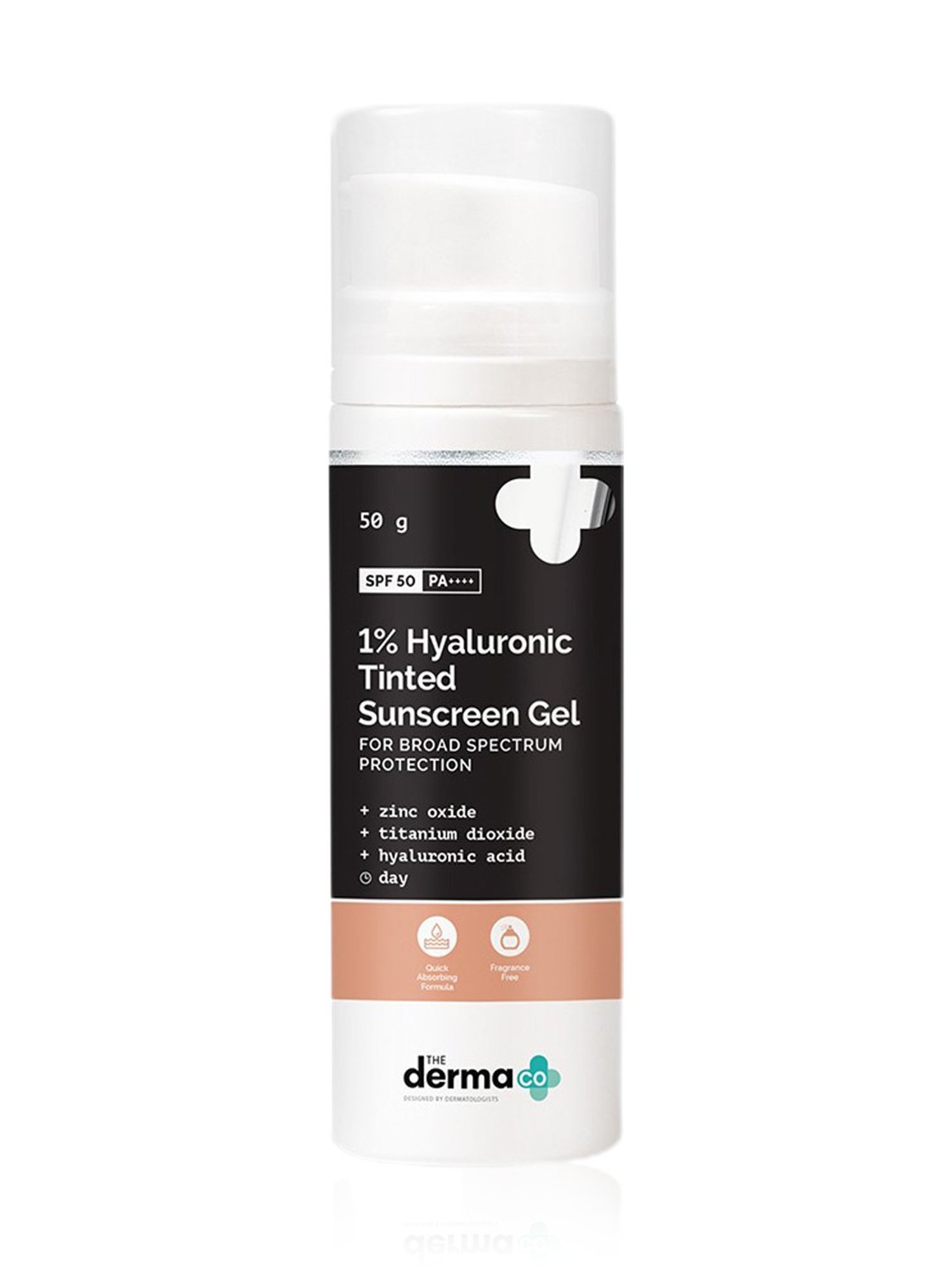 The Derma Co 1% Hyaluronic Tinted Sunscreen Gel with SPF 50 PA++++ - 50 gm