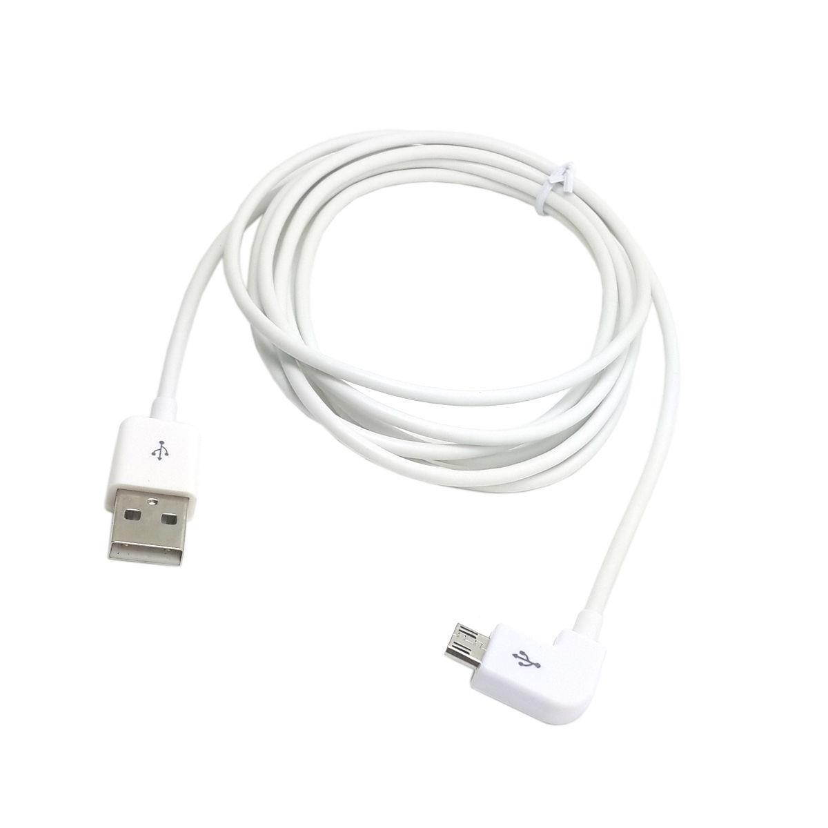 Left angled 90 degree Micro USB Male to USB Data Charge Cable for Cell Phone 3m
