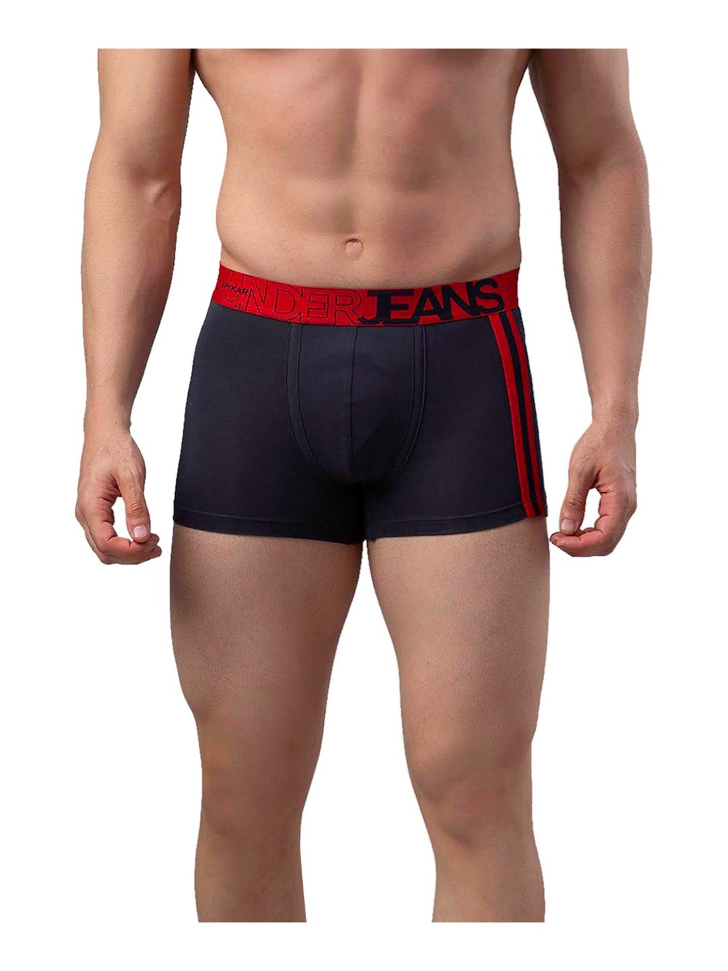 UnderJeans by Spykar Blue & Red Striped Trunks