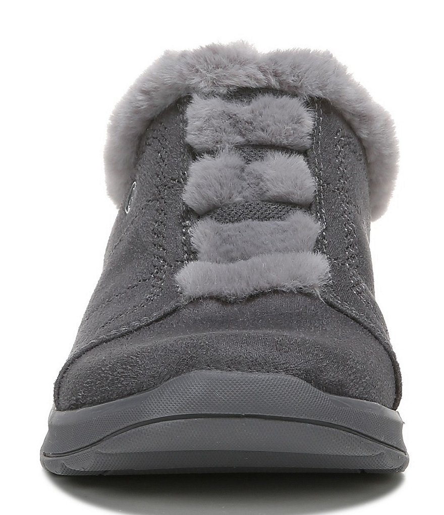 Bzees Golden Cozy Washable Slip-On Stretch Fabric Faux Fur Mules