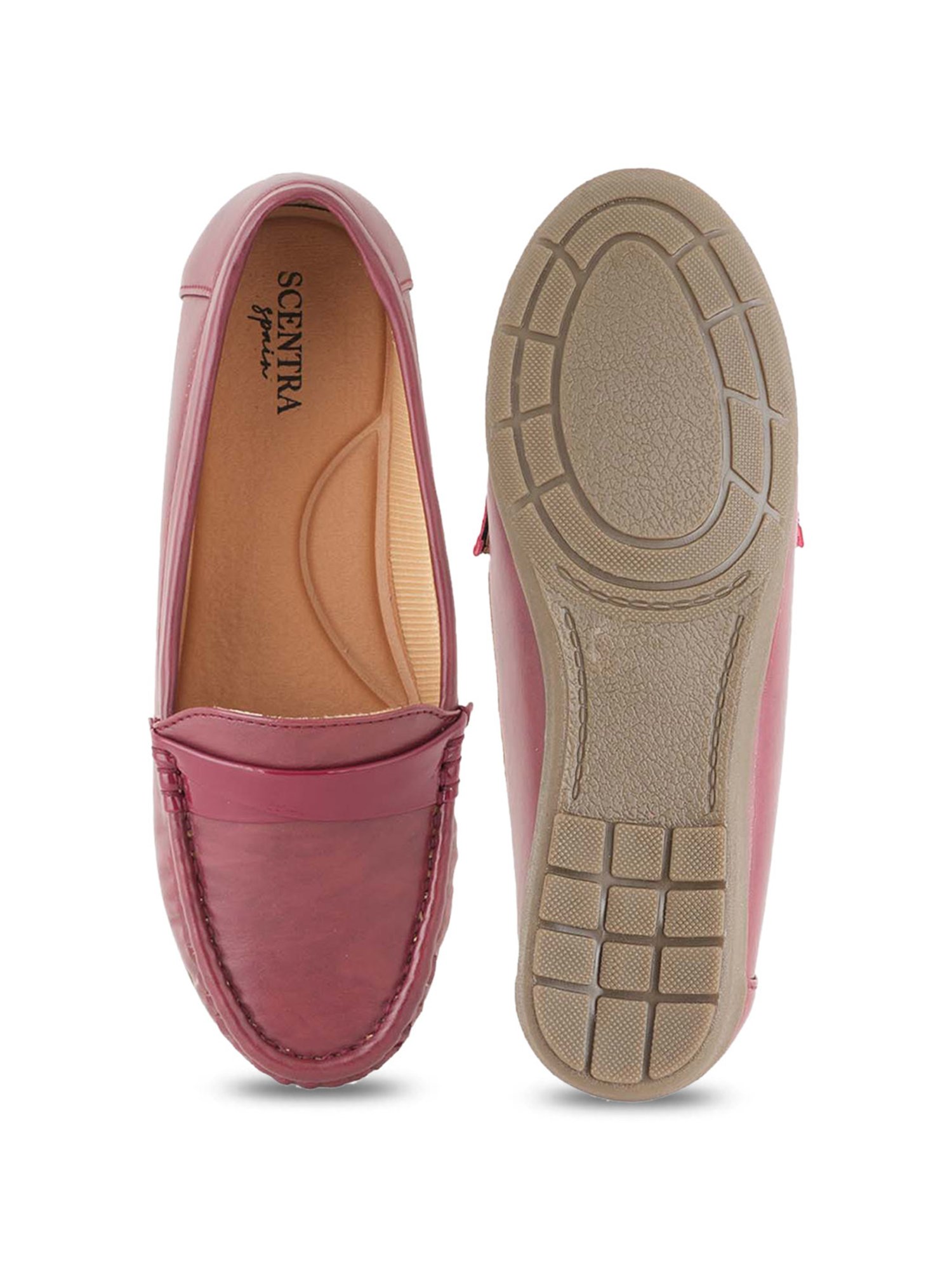 Scentra Women's Maroon Casual Loafers