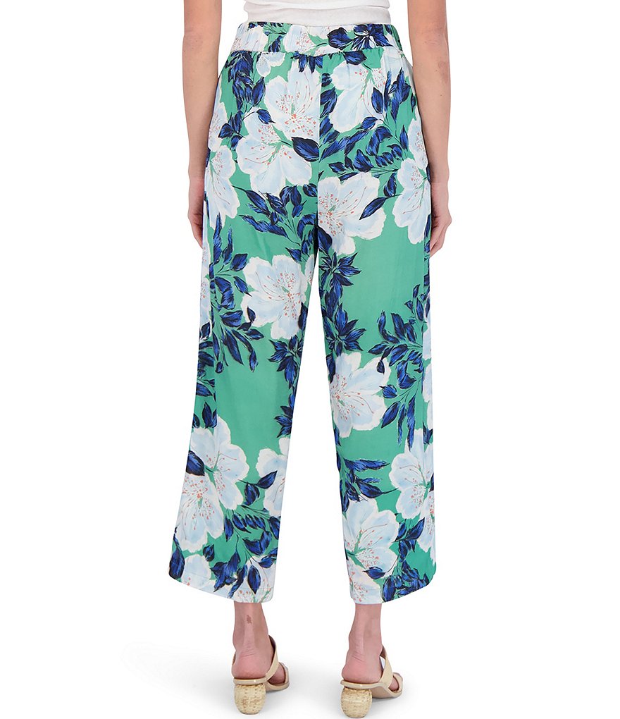 Roller Rabbit Clovis Sage Floral Wide Leg Ankle Pant