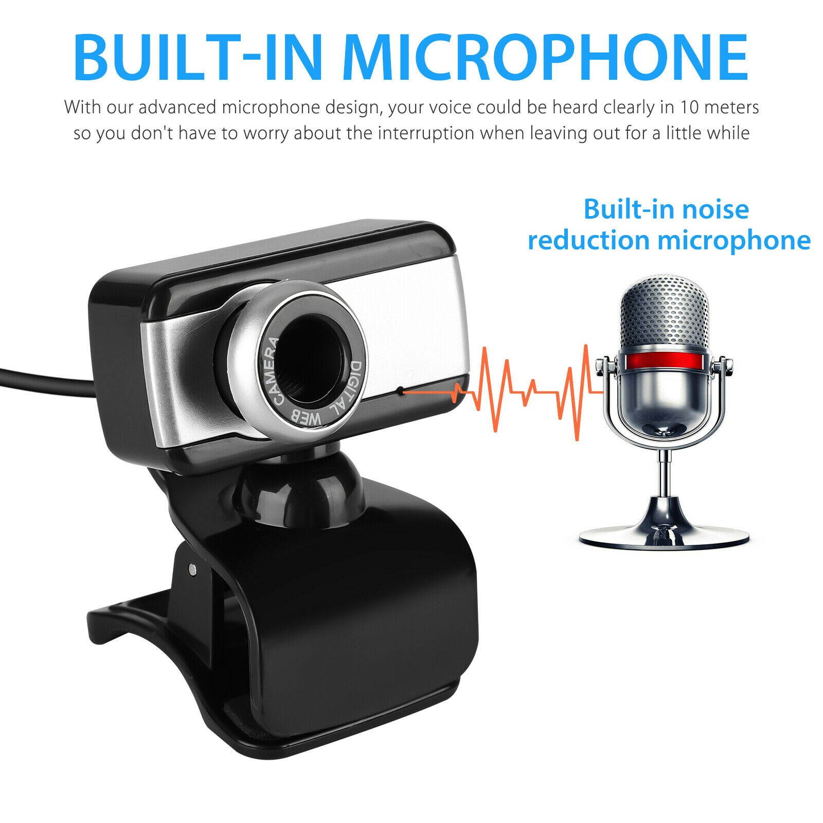 Rotatable USB 2.0 HD Webcam Camera w/Microphone Mic For Laptop Desktop Computer