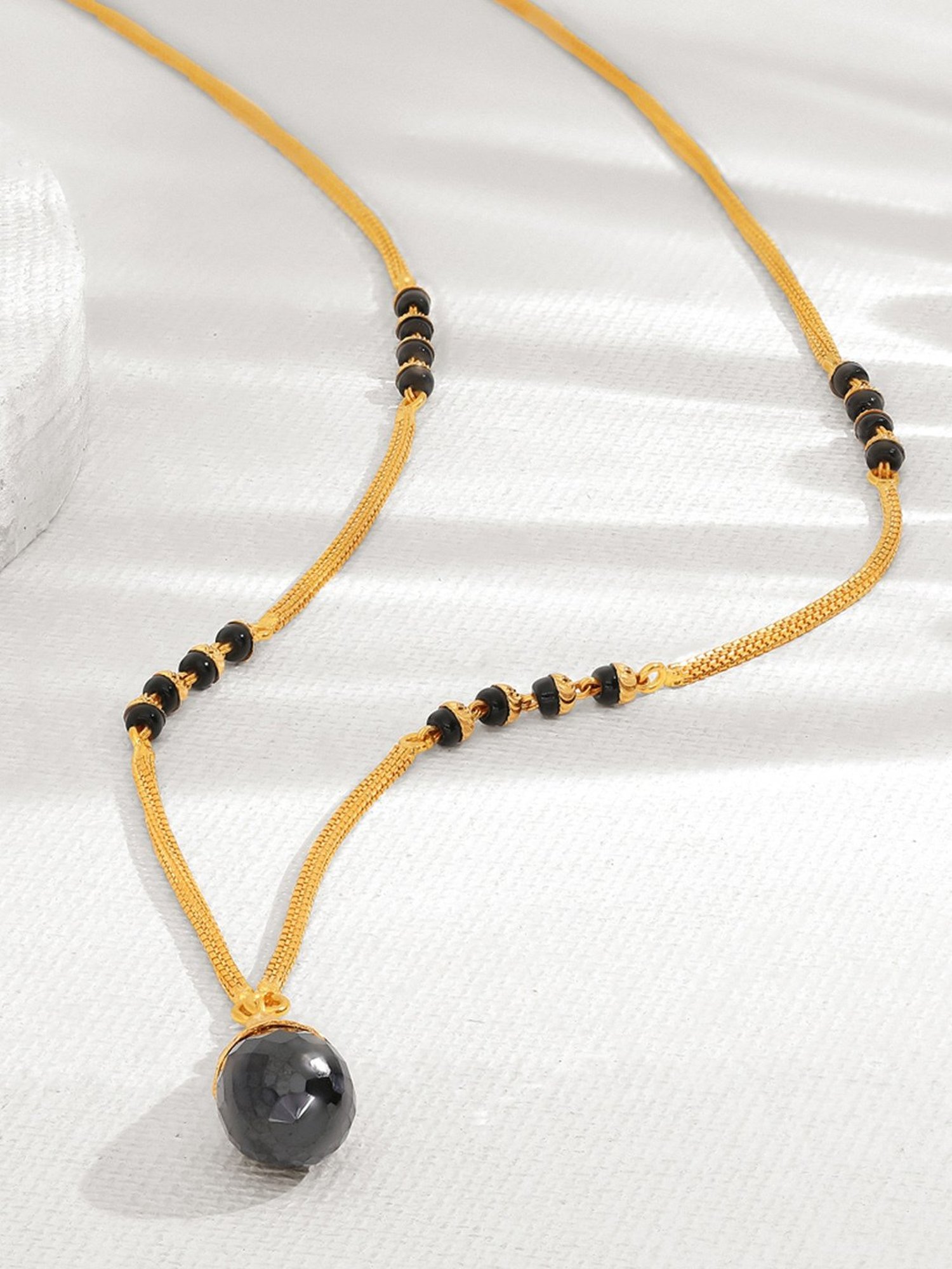 P.N.Gadgil Jewellers Gold Beaded Pyramid Mangalsutra For Women